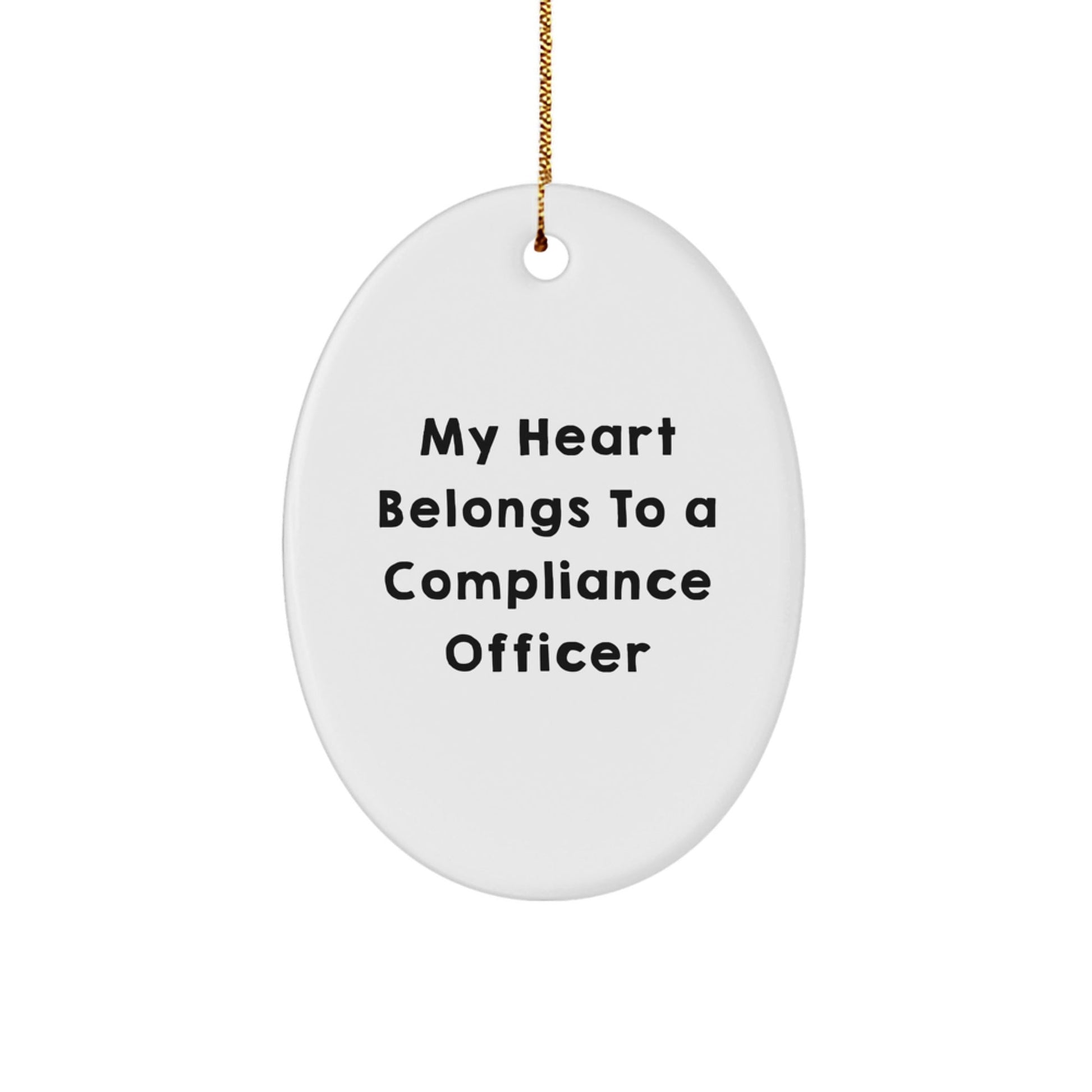 Compliance Officer Gifts, Funny Quote Oval Ornament, Christmas Unique Presents from Friends and Family - Victory Thru Vision