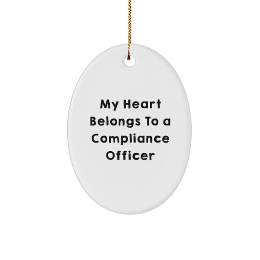 Compliance Officer Gifts, Funny Quote Oval Ornament, Christmas Unique Presents from Friends and Family - Victory Thru Vision