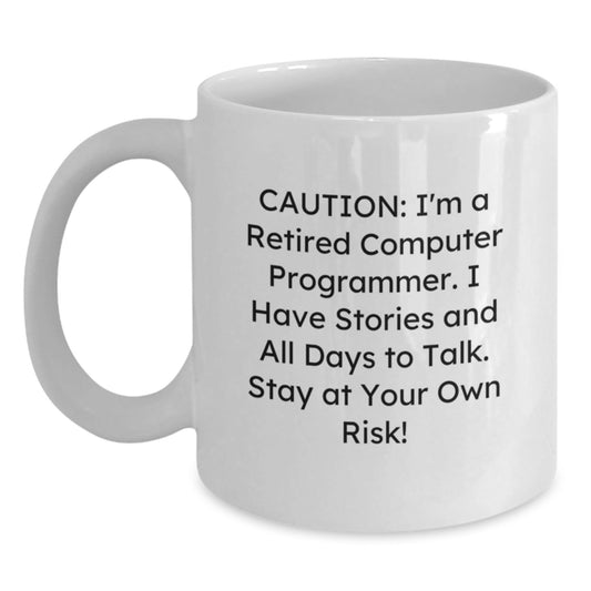 Computer Programmer Funny Quote White Coffee Mug, Gifts from Family to Men, Unique Graduation Unique Gifts for Computer Programmer - Victory Thru Vision