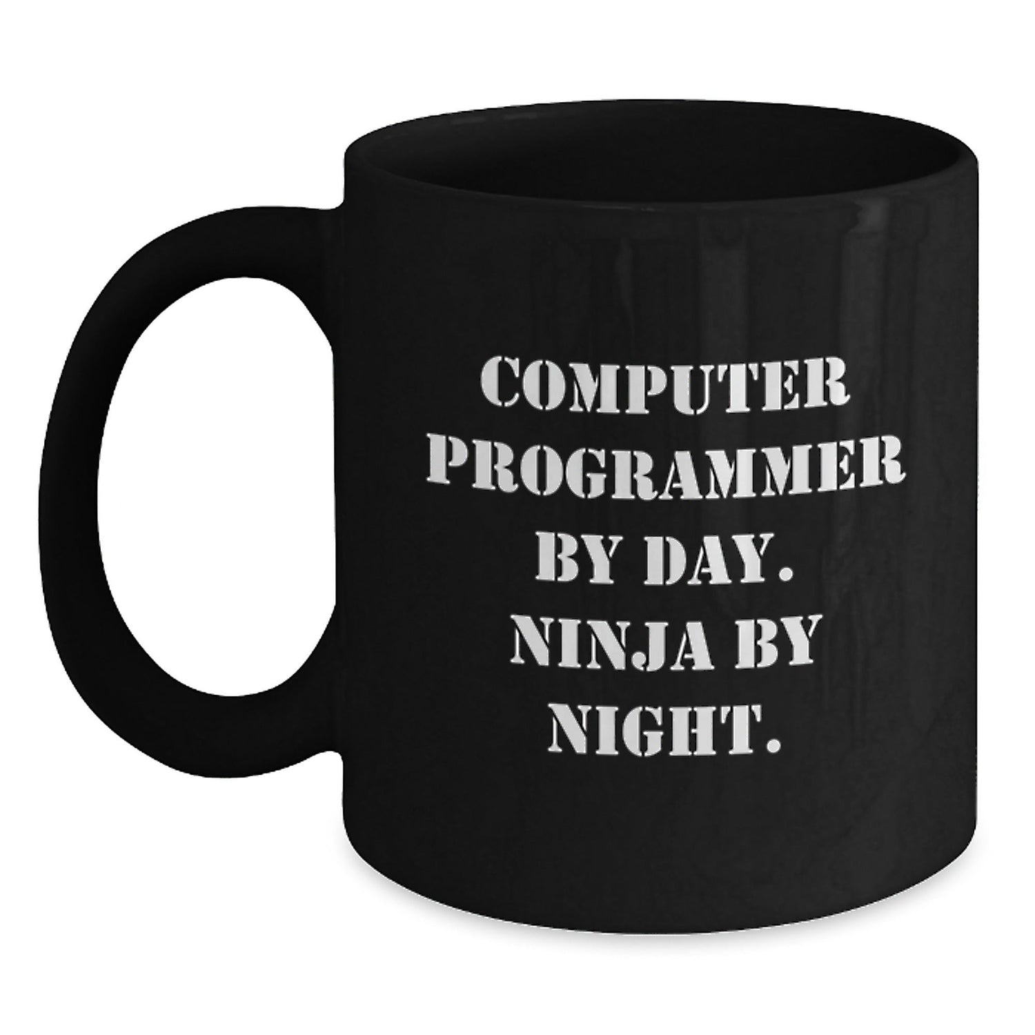 Computer Programmer Gifts from Friends, Funny Ninja Mug for Birthday, 'Computer Programmer By Day. Ninja By Night.' Quote - Victory Thru Vision