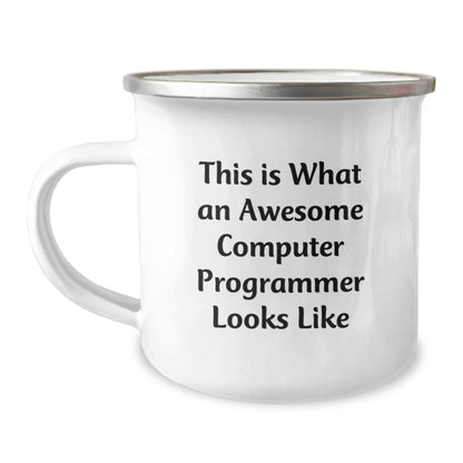 Computer Programmer Gifts from Friends, This Is What An Awesome Computer Programmer Looks Like, Graduation Unique Gifts for Men, Camping Mug for Computer Programmer - Victory Thru Vision