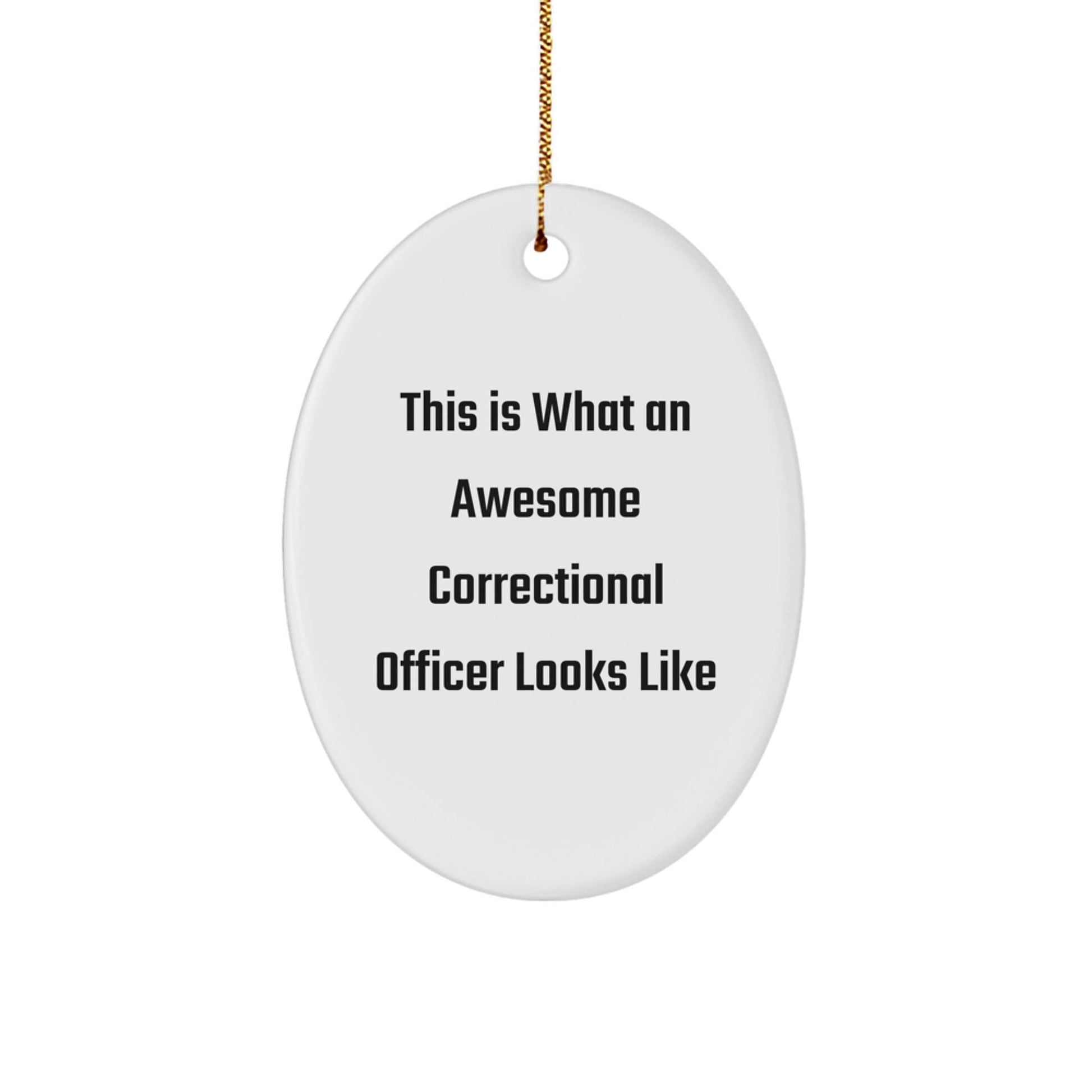 Correctional Officer Gifts from Friends and Family - This Is What Awesome Looks Like, Oval Ornament for Christmas - Victory Thru Vision