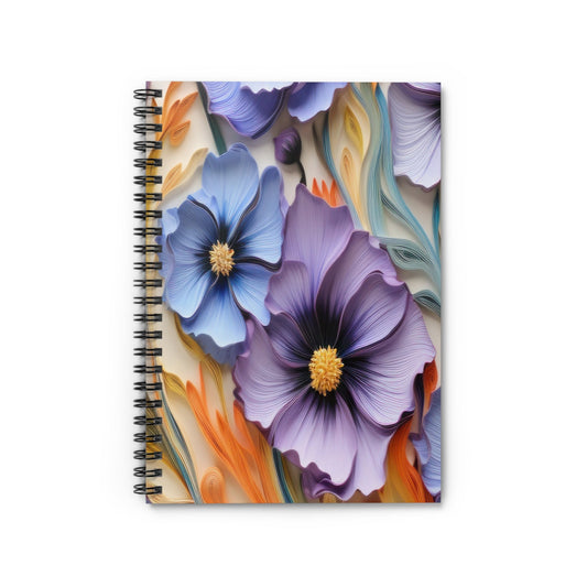 Cosmos Flower Notebook, Floral Journal, Cute Notebook, Botanical Notepad, Nature Diary, Stationery Gift - Victory Thru Vision