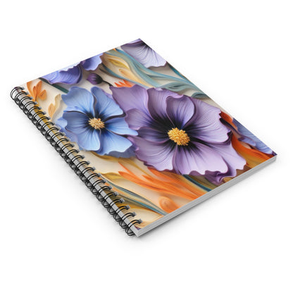 Cosmos Flower Notebook, Floral Journal, Cute Notebook, Botanical Notepad, Nature Diary, Stationery Gift - Victory Thru Vision