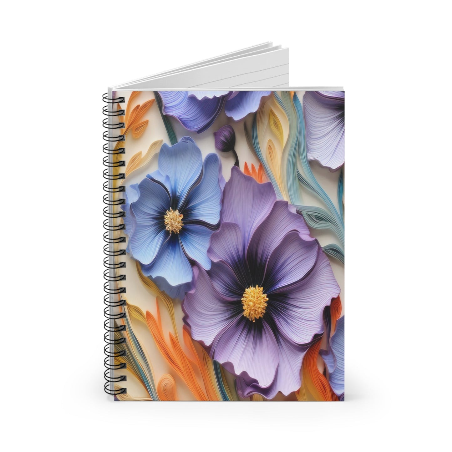 Cosmos Flower Notebook, Floral Journal, Cute Notebook, Botanical Notepad, Nature Diary, Stationery Gift - Victory Thru Vision
