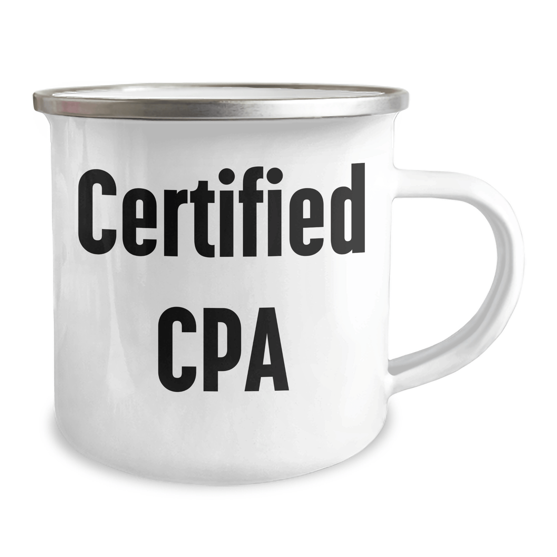 CPA Camping Mug, Funny Quote Gifts from Men for Father's Day, 12 oz Stainless Steel with Enamel Finish, Perfect for CPA Enthusiasts, Gifts from Family to CPA, Camping Mug for CPA - Victory Thru Vision 