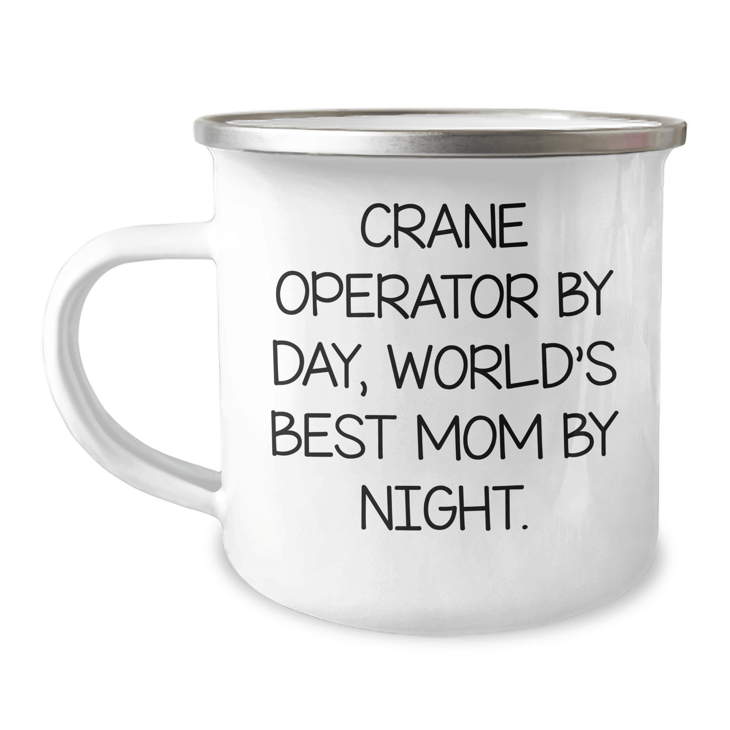 Crane Operator Gifts for Men - Funny Camping Mug 'Crane Operator By Day, World's Best Mom By Night.' - Unique Father's Day Unique Gifts from Family - Victory Thru Vision 