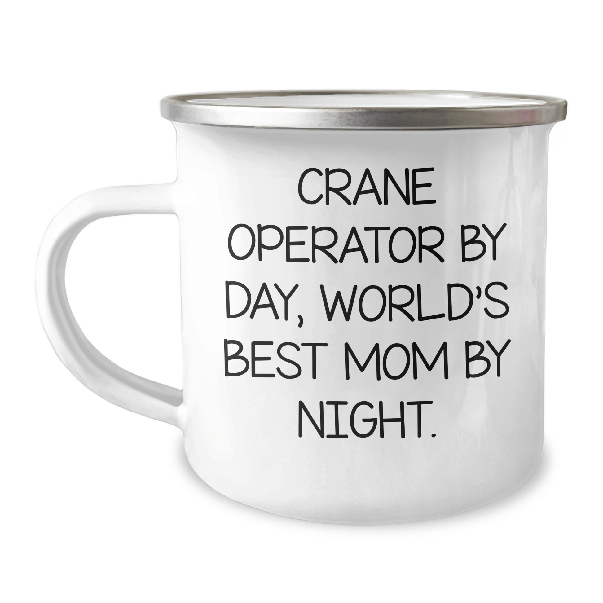 Crane Operator Gifts for Men - Funny Camping Mug 'Crane Operator By Day, World's Best Mom By Night.' - Unique Father's Day Unique Gifts from Family - Victory Thru Vision 