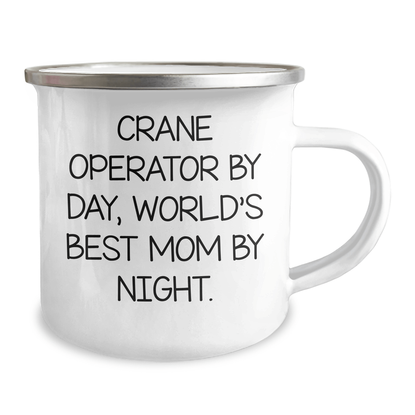 Crane Operator Gifts for Men - Funny Camping Mug 'Crane Operator By Day, World's Best Mom By Night.' - Unique Father's Day Unique Gifts from Family - Victory Thru Vision 