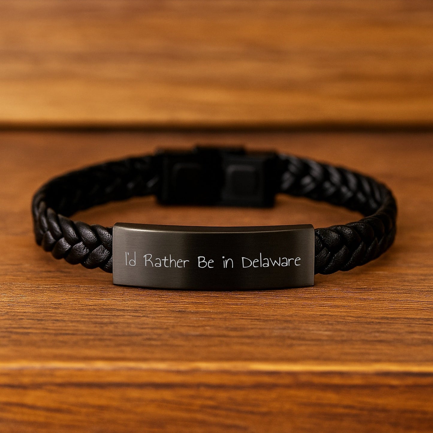 Delaware Enthusiast Gifts Funny Quote Interlaced Leather Bracelet for Men, Women, Friends, Family, Coworkers, or Yourself, Perfect for Graduation Unique Gifts - Victory Thru Vision