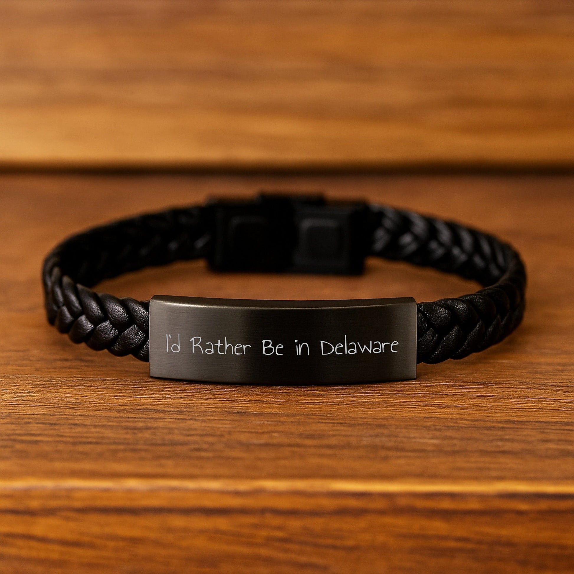 Delaware Enthusiast Gifts Funny Quote Interlaced Leather Bracelet for Men, Women, Friends, Family, Coworkers, or Yourself, Perfect for Graduation Unique Gifts - Victory Thru Vision