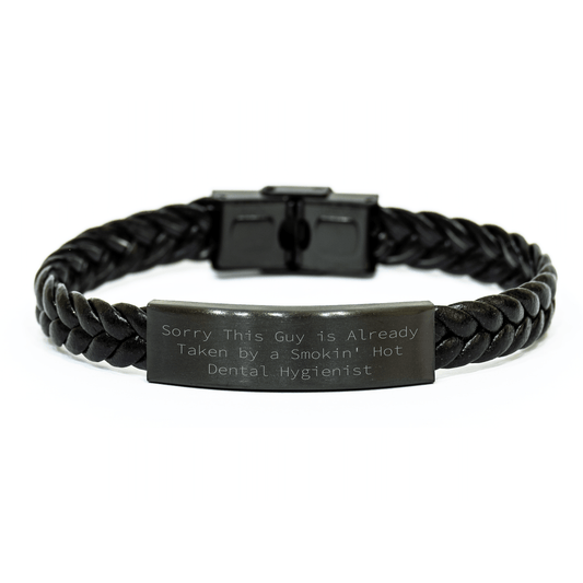 Dental Hygienist Gifts, Funny Quote Interlaced Leather Bracelet, Father's Day Unique Gifts from Friends, Gifts for Dental Hygienist - Victory Thru Vision 