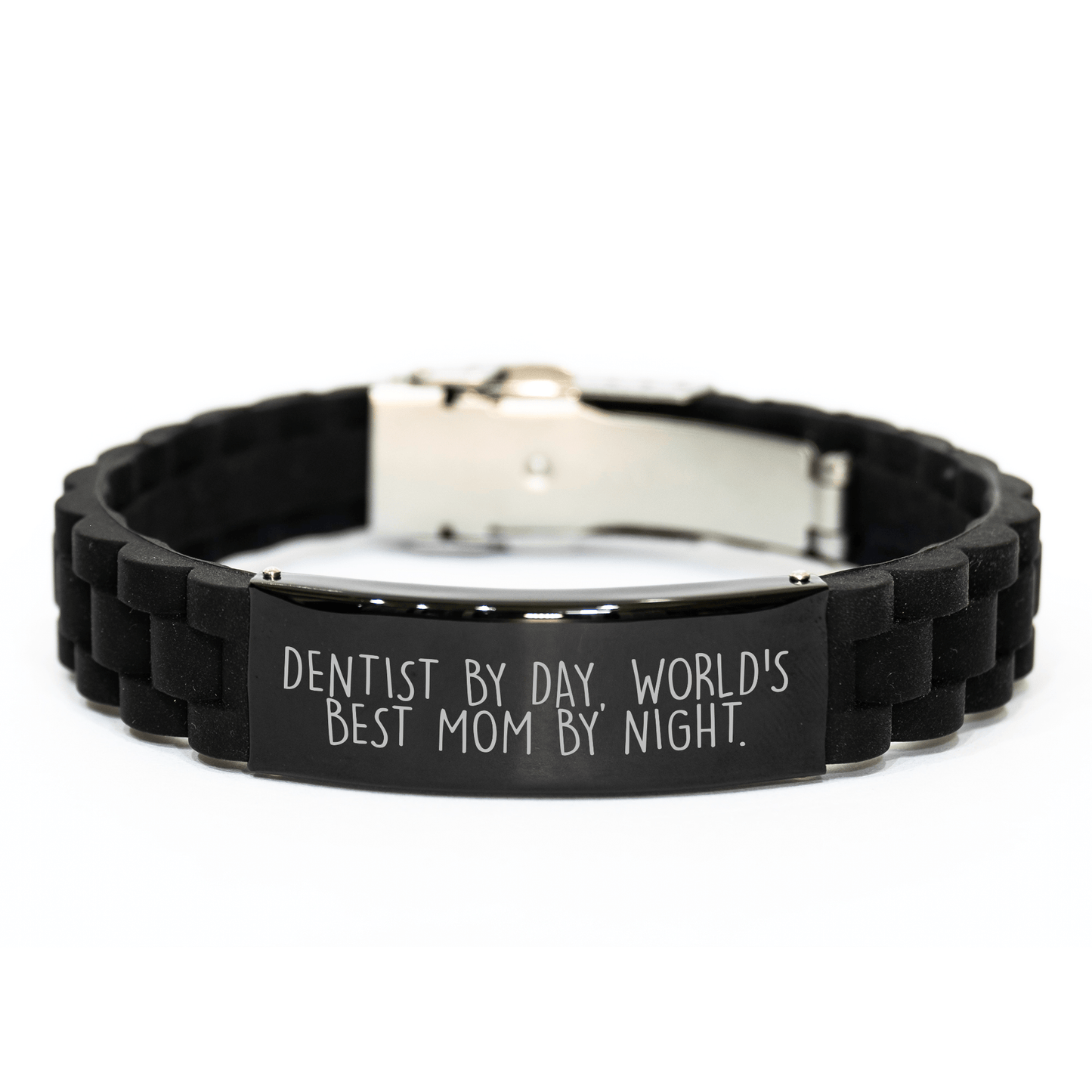 Dentist By Day, World's Best Mom By Night. Gifts from Mom to Dad, Glide lock Clasp Bracelet for Father's Day - Victory Thru Vision 