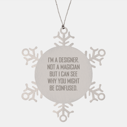 Designer Snowflake Ornaments Gifts from Friends to Family, Funny Quote, Durable Stainless Steel, Unique Christmas Memorable Present - Victory Thru Vision