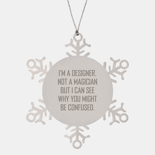 Designer Snowflake Ornaments Gifts from Friends to Family, Funny Quote, Durable Stainless Steel, Unique Christmas Memorable Present - Victory Thru Vision