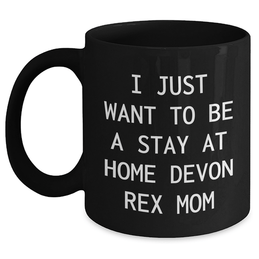 Devon Rex Cat Mom's Funny Black Coffee Mugs - Gifts from Men to Devon Rex Cat Enthusiasts - Unique Father's Day Unique Gifts - Victory Thru Vision 