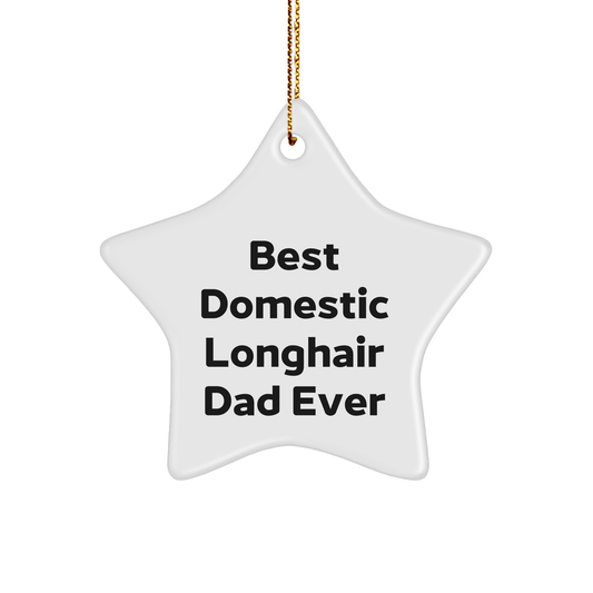 Domestic Longhair Cat Dad, Star Ornament Christmas Unique Gift, Best Domestic Longhair Dad Ever, Gifts from Friends, Gifts for Domestic Longhair Cat - Victory Thru Vision 