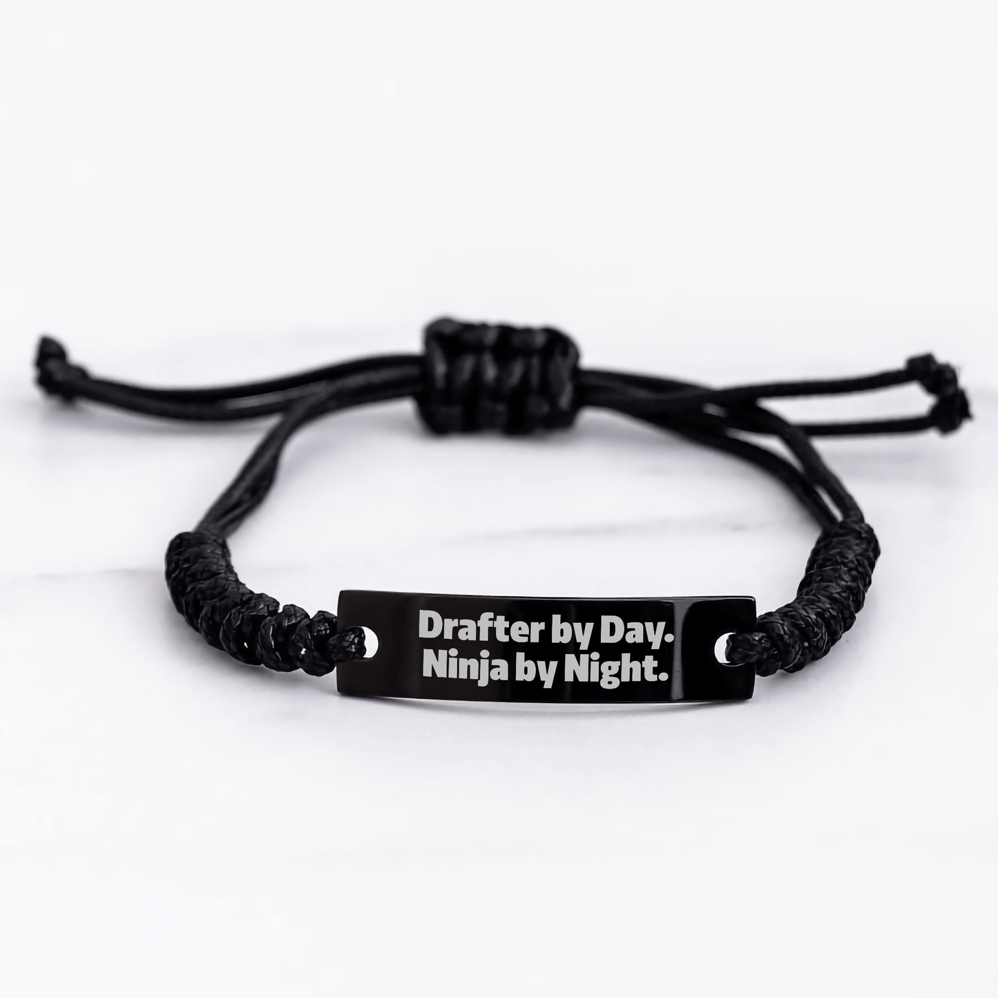 Drafter By Day. Ninja By Night. Funny Gift for Drafter's Mom on Mother's Day, Rope Bracelet Gifts from Family to Friends - Victory Thru Vision 