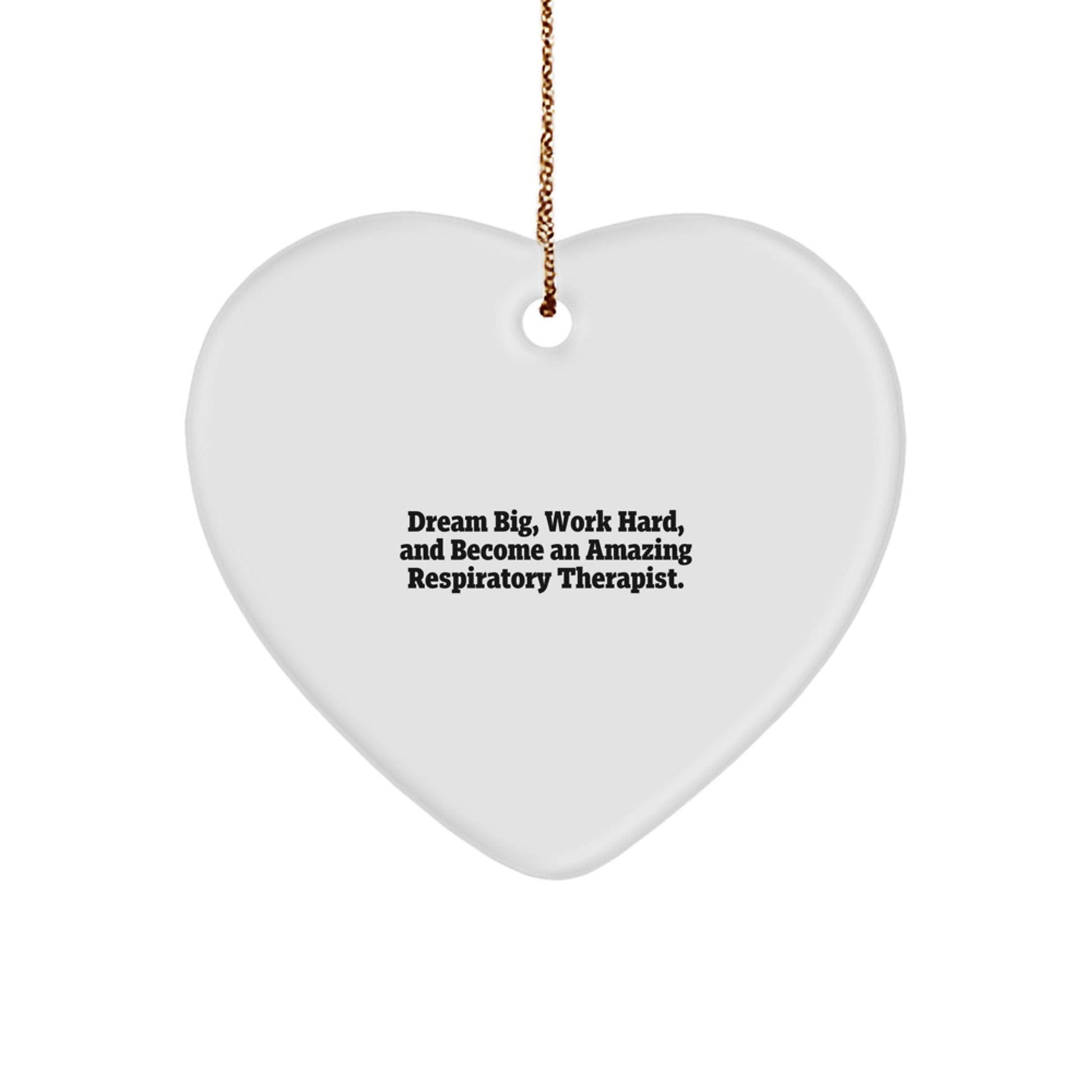 Dream Big Gifts for Respiratory Therapist - Heart Ornament with Inspirational Quote - Christmas Unique Gifts from Friends - Victory Thru Vision