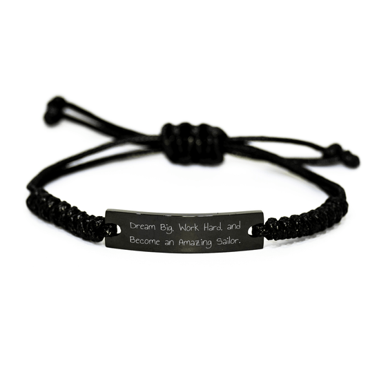 Dream Big Sailor Rope Bracelte Gifts for Men from Family to Friends - Inspirational Sailor Motivational Quote, Adjustable 3.34 - 9.84 inches, Gift for Sailor Graduation - Victory Thru Vision