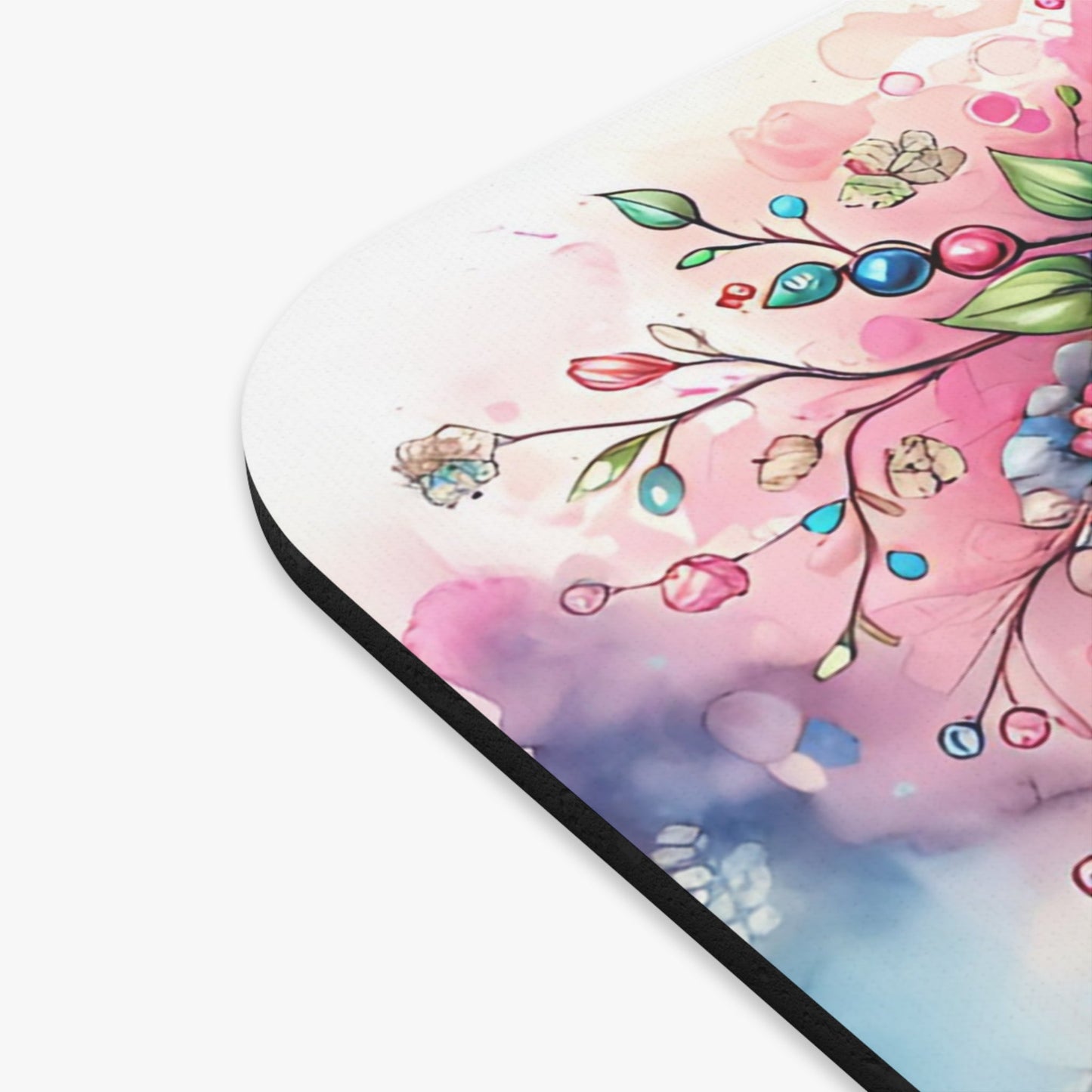 Dreamcatcher With Flowers Mouse Pad, Floral Mousepad, Desk Accessories, Boho Office Decor, Computer Mouse Mat - Victory Thru Vision 