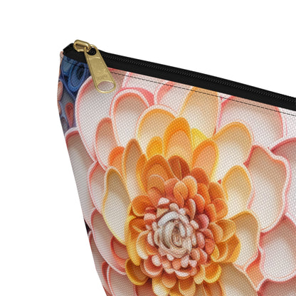 Echeveria Succulent Plant Organizer Case, Makeup Bag, Travel Storage, Floral Toiletry Pouch, Gift for Plant Lovers, Accessory Pouch - Victory Thru Vision 