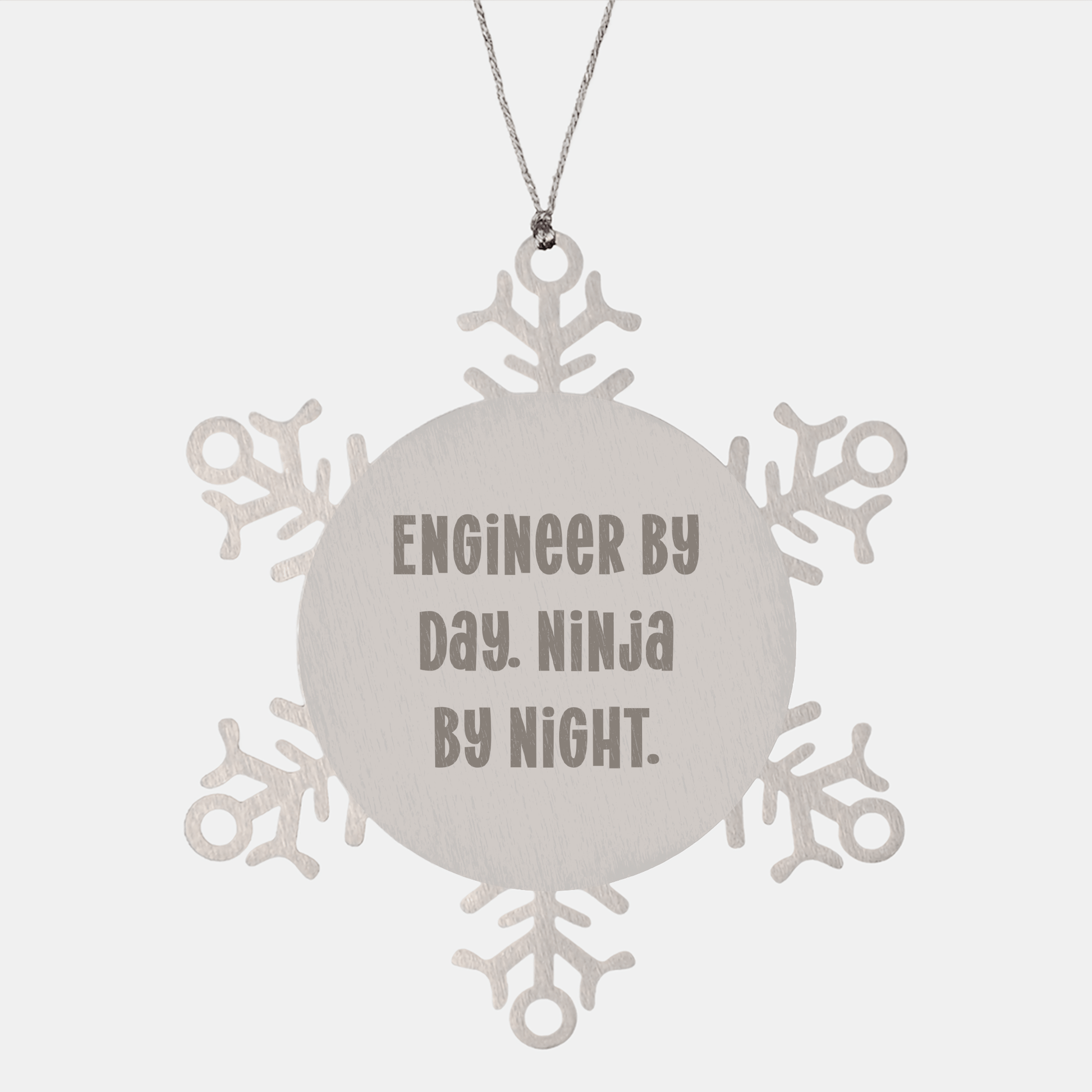 Engineer Gifts from Men for Engineer By Day, Ninja By Night. Snowflake Ornament, Christmas Unique Snowflake Ornaments for Engineers, Men, Friends and Family - Victory Thru Vision 