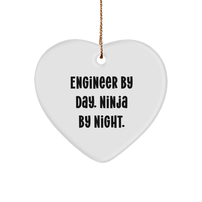 Engineer Gifts from Men to Engineer Friends and Coworkers - Heart Ornament for Christmas - Victory Thru Vision 