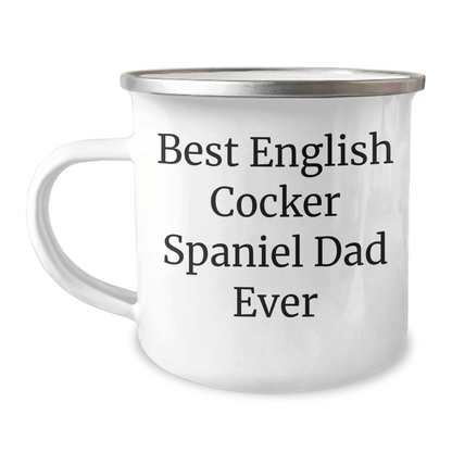 English Cocker Spaniel Dog Dad Gifts from Friends for Men on Father's Day - Camping Mug, 'Best English Cocker Spaniel Dad Ever' - Victory Thru Vision 