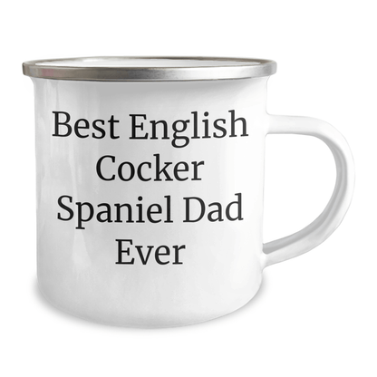 English Cocker Spaniel Dog Dad Gifts from Friends for Men on Father's Day - Camping Mug, 'Best English Cocker Spaniel Dad Ever' - Victory Thru Vision 