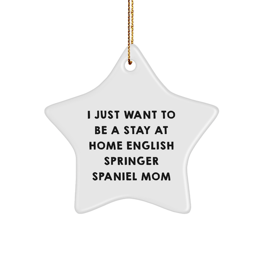 English Springer Spaniel Dog Gifts, Funny Quote Ornament, Gifts from Family, Christmas Unique Gifts for English Springer Spaniel Dog Mom, Star-Shaped White MDF Decoration - Victory Thru Vision 