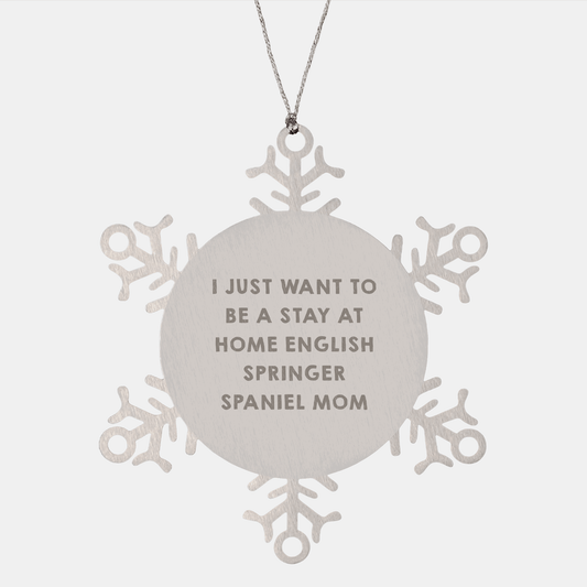 English Springer Spaniel Dog Mom Snowflake Ornament, Funny Gift for Friends, Family, and Coworkers from Mom, Christmas Unique Presents - Victory Thru Vision 