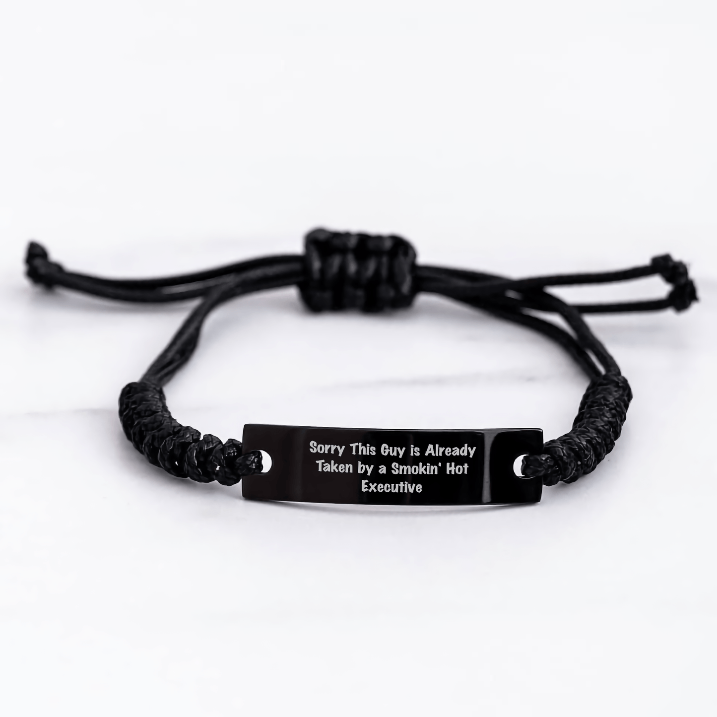 Executive Rope Bracelet, Sorry This Guy Is Already Taken by a Smokin' Hot Executive, Gift for Him, Unique Graduation Present, Adjustable Rope Jewelry - Victory Thru Vision 