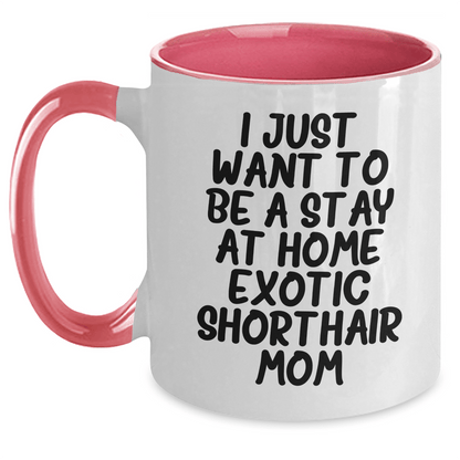 Exotic Shorthair Cat Mom Funny Gifts from Family for Dad's Special Day Two Tone Coffee Mug - Victory Thru Vision 