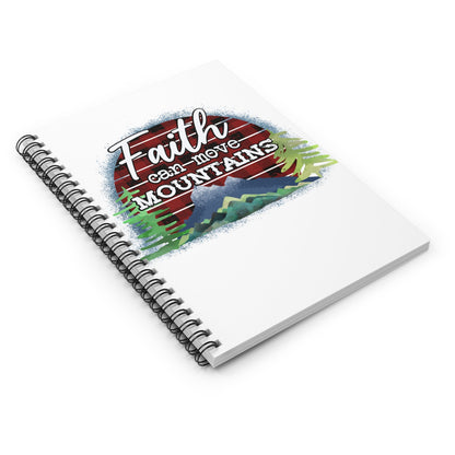Faith Can Move Mountains Notebook, Inspirational Lined Diary, Religious Notepad for Writing - Victory Thru Vision