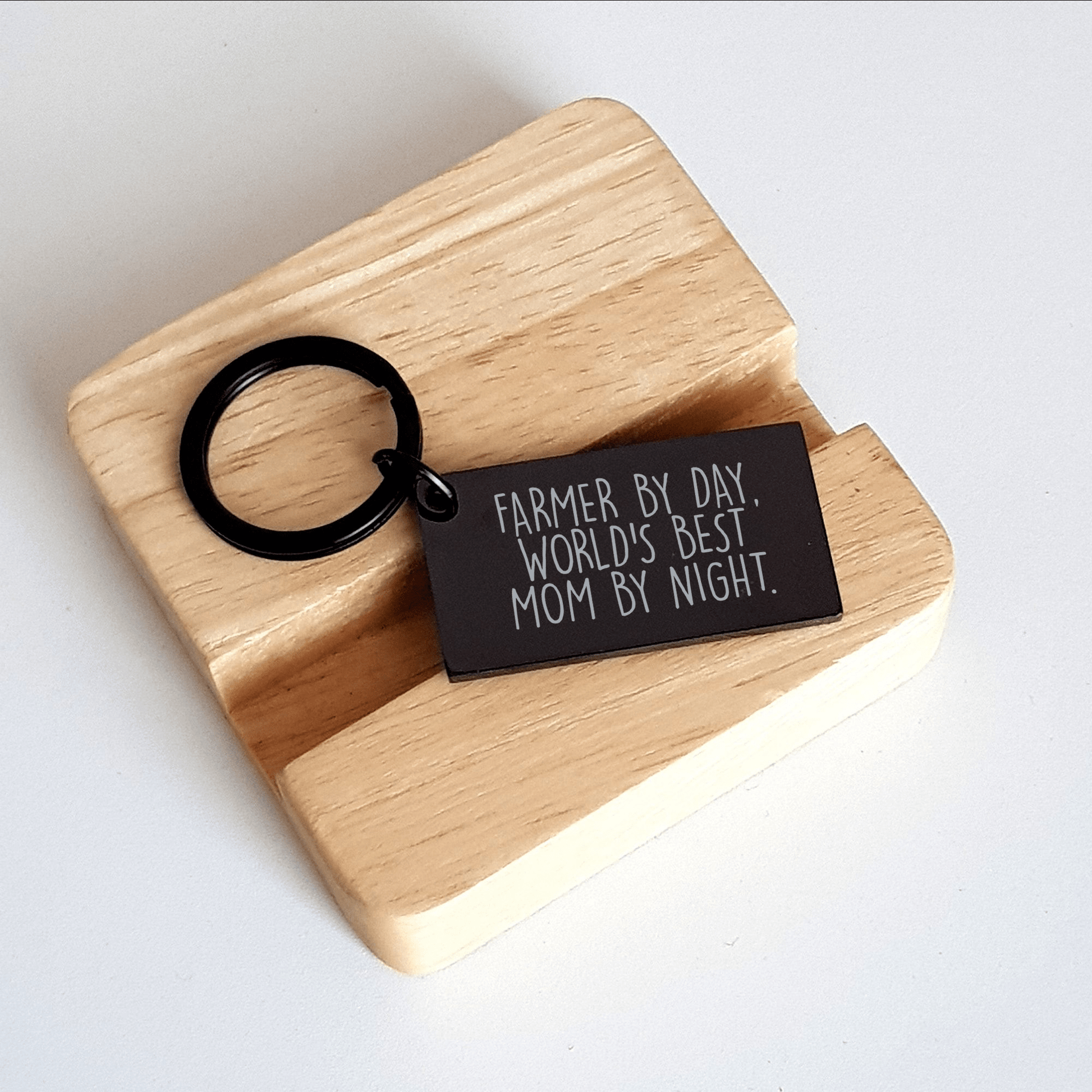 Farmer Gifts from Men, Farmer By Day, World's Best Mom By Night. Keychain for Mother's Day - Victory Thru Vision 