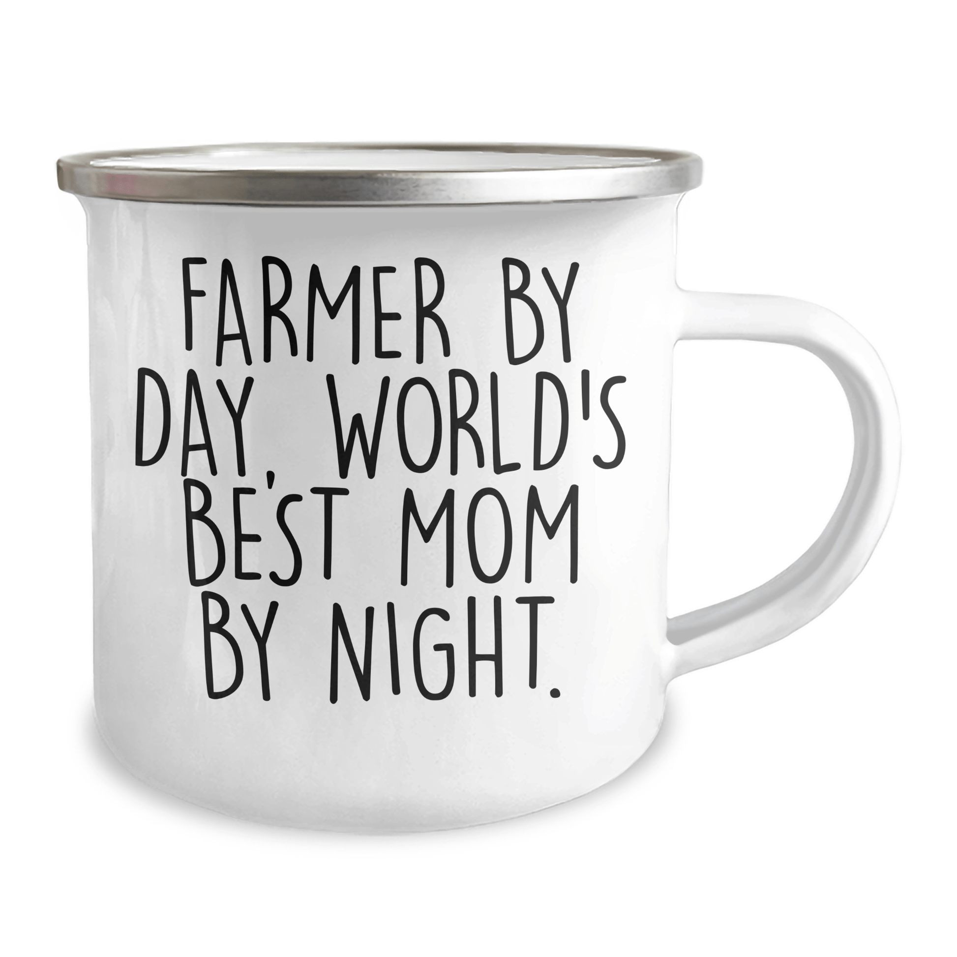 Farmer Gifts from Men to World's Best Mom By Night - Camping Mug for Farmer By Day, Funny Quote, Mother's Day Unique Gifts - Victory Thru Vision 