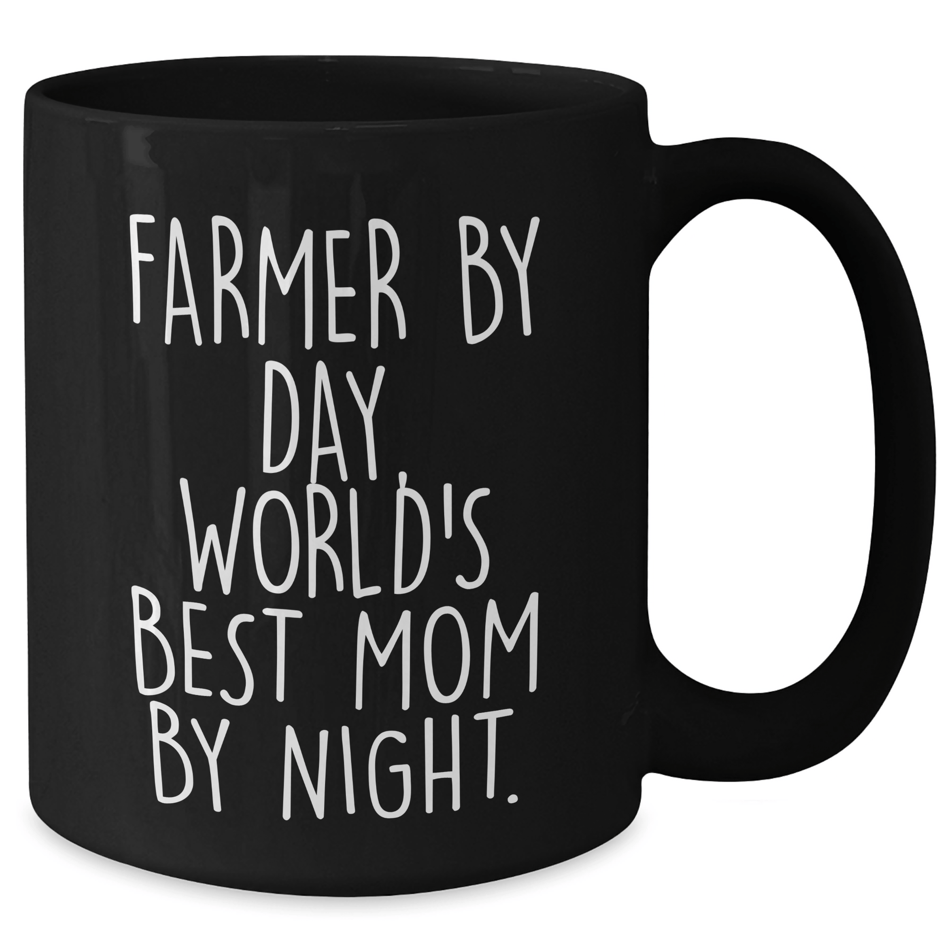 Farmer Gifts from Men, Unique Black Coffee Mug by Day, World's Best Mom by Night, Mother's Day Unique Gifts for Her - Victory Thru Vision 