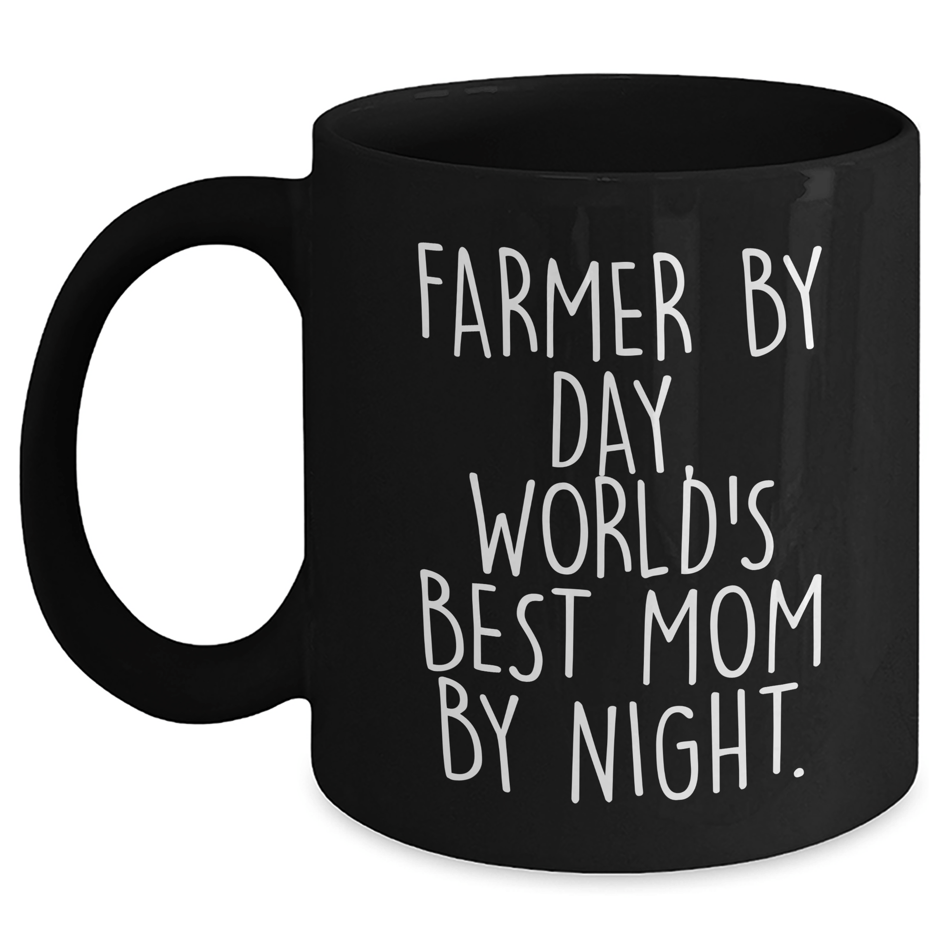 Farmer Gifts from Men, Unique Black Coffee Mug by Day, World's Best Mom by Night, Mother's Day Unique Gifts for Her - Victory Thru Vision 