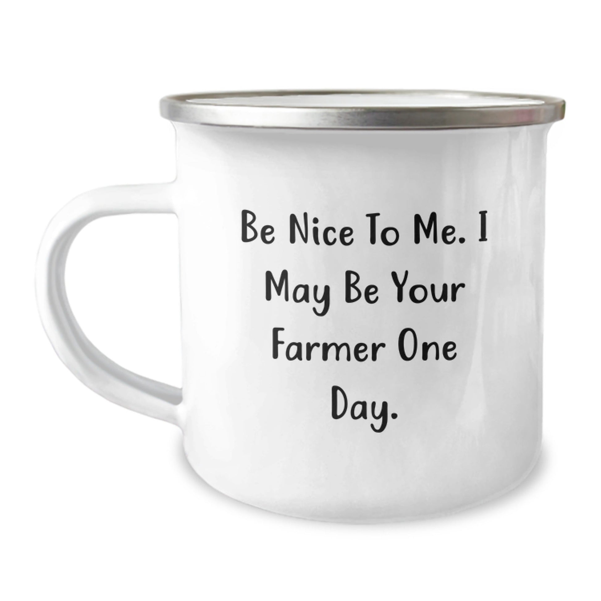 Farmer Gifts: Funny Camping Mug for Birthday, 'Be Nice To Me. I May Be Your Farmer One Day.' - Gifts from Friends to Farmer - Victory Thru Vision