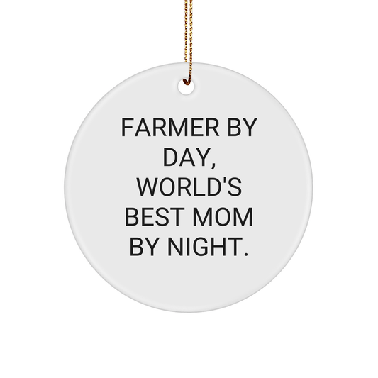 Farmer's Delight Circle Ornament, Funny Quote Gift for Women, Gifts from Family, Christmas Unique Finds - Victory Thru Vision 