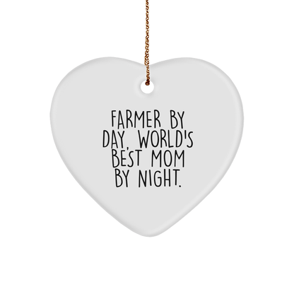 Farmer's Heart Gifts from Family, Gifts for Farmer, 'Farmer By Day, World's Best Mom By Night.' - Victory Thru Vision 
