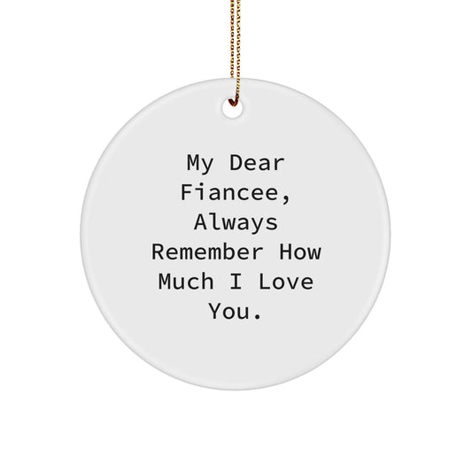 Fiancee Gifts from Men, Cute Circle Ornament with Inspirational Quote, Christmas Unique Presents - Victory Thru Vision