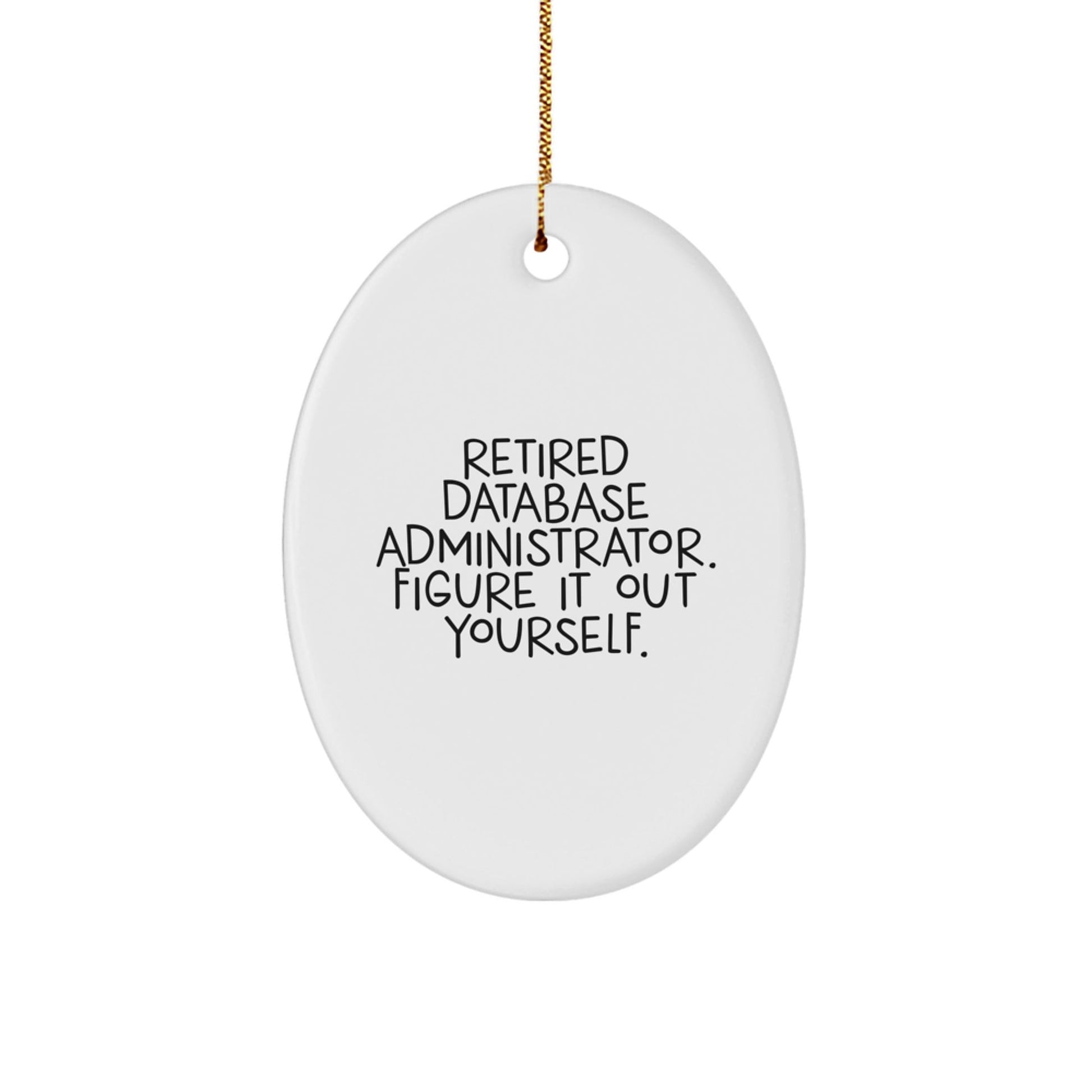 Figuring It Out Yourself Gift for Database Administrator Oval Ornament, Funny Quote, Christmas Unique Gifts from Friends, Database Administrator Gifts for Men - Victory Thru Vision