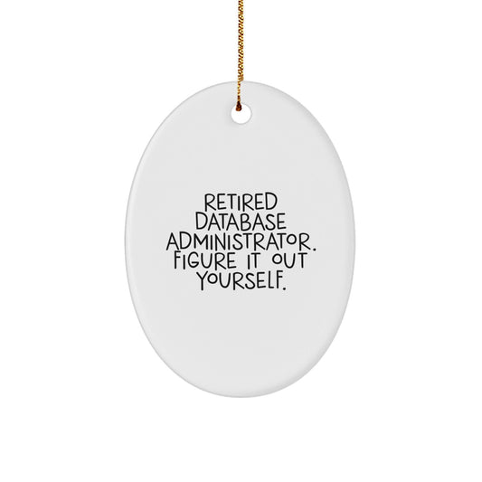 Figuring It Out Yourself Gift for Database Administrator Oval Ornament, Funny Quote, Christmas Unique Gifts from Friends, Database Administrator Gifts for Men - Victory Thru Vision