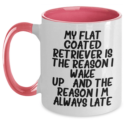 Flat Coated Retriever Dog Gifts, Funny Quote Mugs for Fathers Day, Two Tone Coffee Mugs from Friends, Gifts from Women, Gifts for Men - Victory Thru Vision 