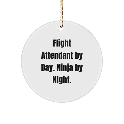 Flight Attendant Fun Gifts from Friends - Christmas Circle Ornament - Victory Thru Vision 