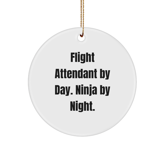 Flight Attendant Fun Gifts from Friends - Christmas Circle Ornament - Victory Thru Vision 