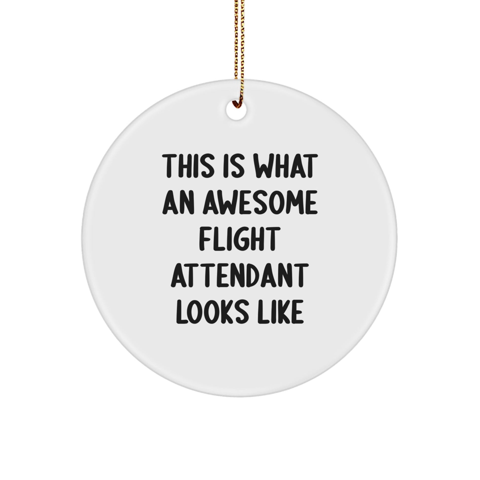 Flight Attendant Gifts from Friends - Funny Circle Ornament This Is What An Awesome Flight Attendant Looks Like - Victory Thru Vision