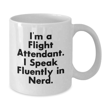 Flight Attendant Gifts, Funny Quote, White Coffee Mug, Birthday Unique Presents from Family - Victory Thru Vision